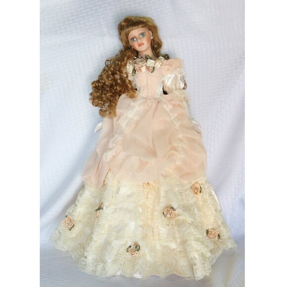 Victorian Hand Painted Porcelain Doll 20" Tall - Picture 3 of 11